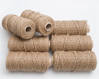 3mm Jute twine, Decorative rustic wedding decor, Jute cord for craft, Home  decor twine, Jute bag supplies, Burlap gift tag string 200g