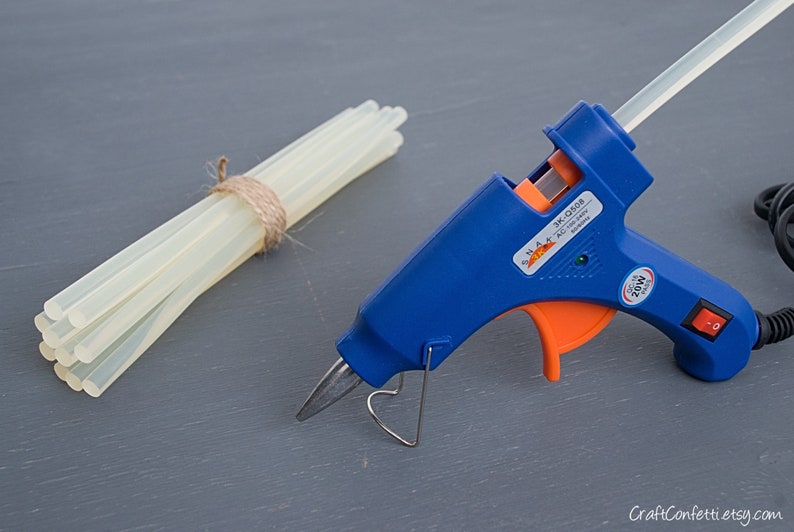 Small Hot glue gun with 5 Glue sticks, Thermo electric heat temperature tool for DIY Craft Projects and Quick Repairs. 20w - 110-240v image 4