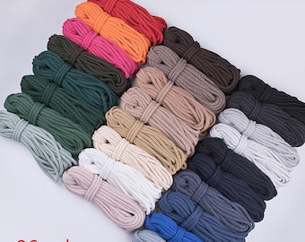 5mm Braided cord 10yds, Wall hanging cotton cord by the yard, Macrame cord, Sew Drawstring rope, DIY decor / 30ft = 10yds = 9m