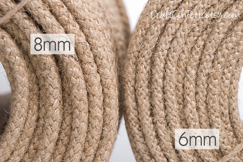 6mm Braided jute cord Burlap jute rope Plain twine Macrame Etsy