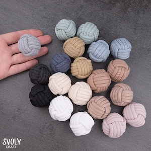 Set of 10 Macrame Monkey Fists – 4 cm Rope Knots – Choose your color – Decorative Nautical Balls
