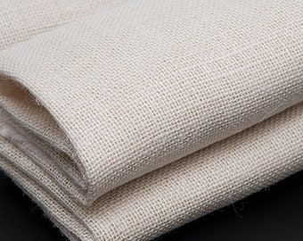 Off White Jute fabric, Natural sackcloth, Organic jute sheet, Hessian, Burlap fabric material for home decor, Bags / Sold by half yard