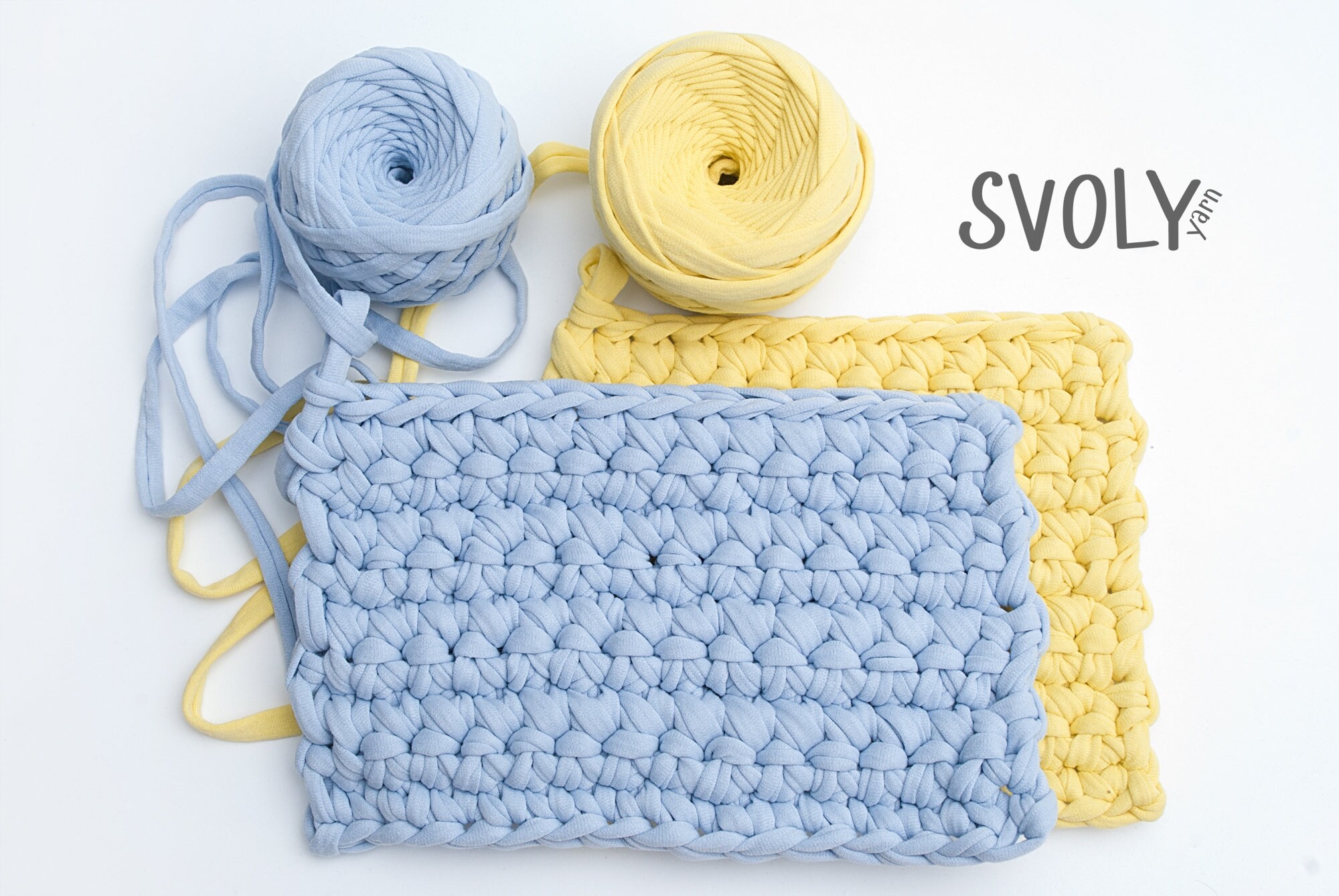 Sunny yellow Tshirt yarn Crochet fabric yarn Cotton textile Etsy