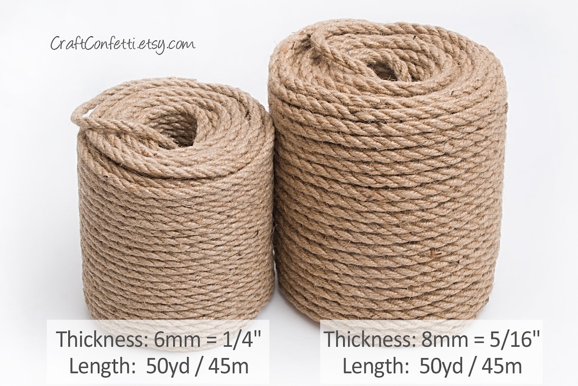 8mm Jute twisted rope 50 yards Wholesale rope Vintage style Etsy
