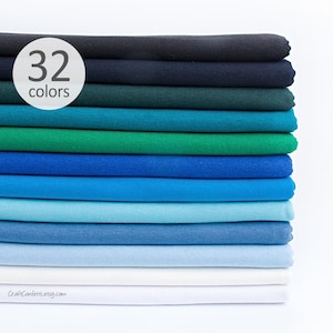 Dzianina jersey w kolorze niebiesko-zielonym, półjardowa, jednolita, bawełniana tkanina na odzież, 100% bawełny, szerokość tuby 2x1 jarda, gramatura 150 gsm