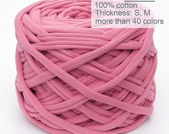 Fuchsia t-shirt yarn 10meters. Soft cotton chunky yarn for Crochet  projects, Crafters gift, rugs, bags, pet mats / 730PA / 10m = 11yd