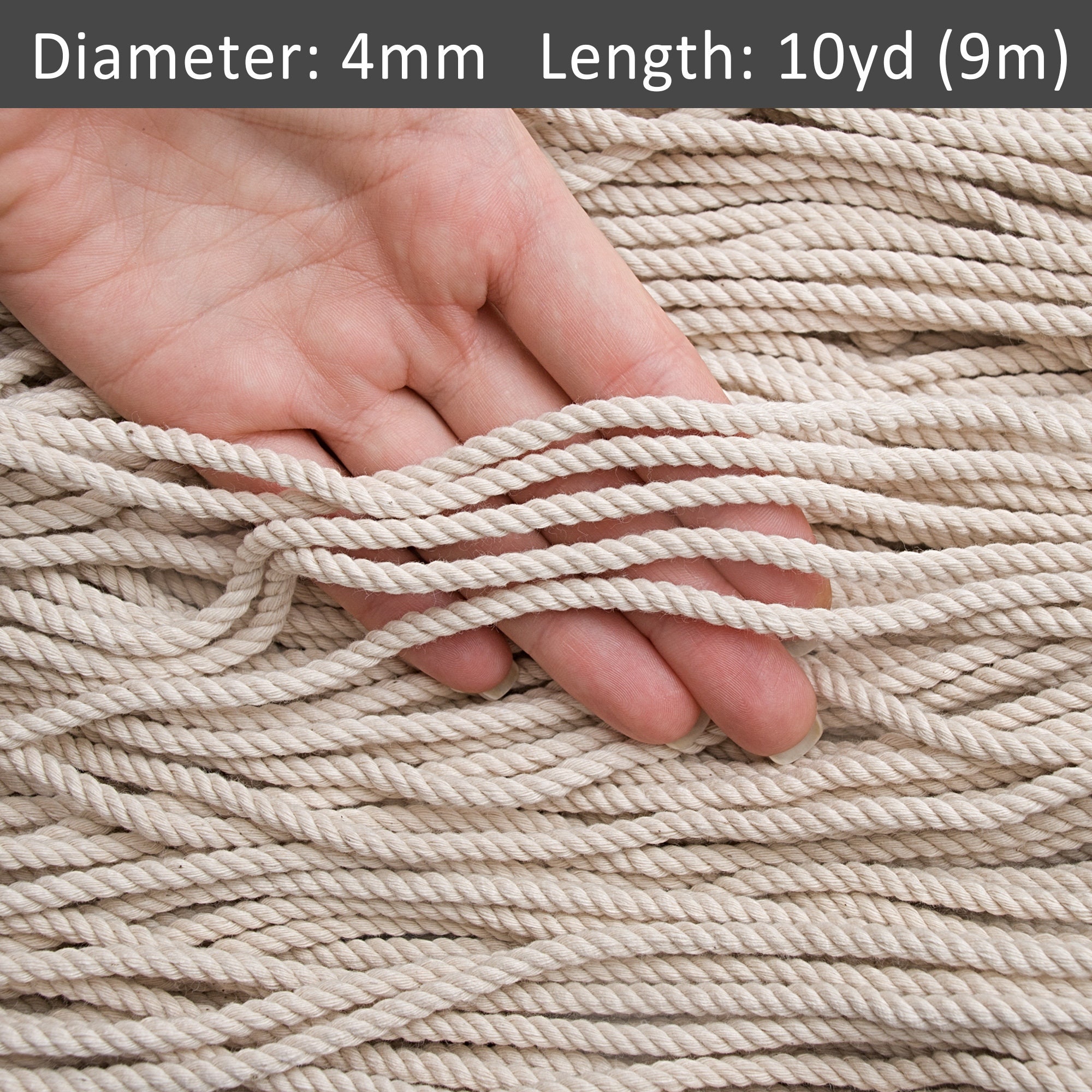 Munzong Makramee-Baumwollkordel 3 Mm X 500 M – Natürliches Gedrehtes Seil Für DIY