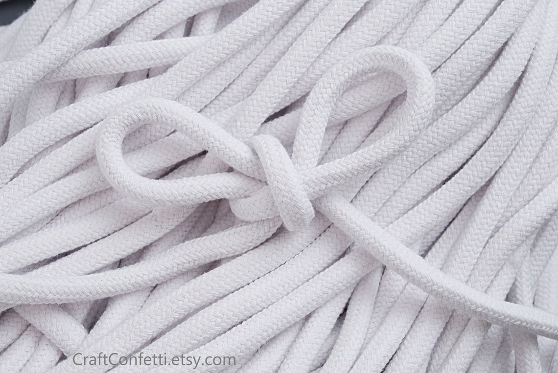 10mm White braided rope 30ft Macrame cotton rope Knotting Etsy