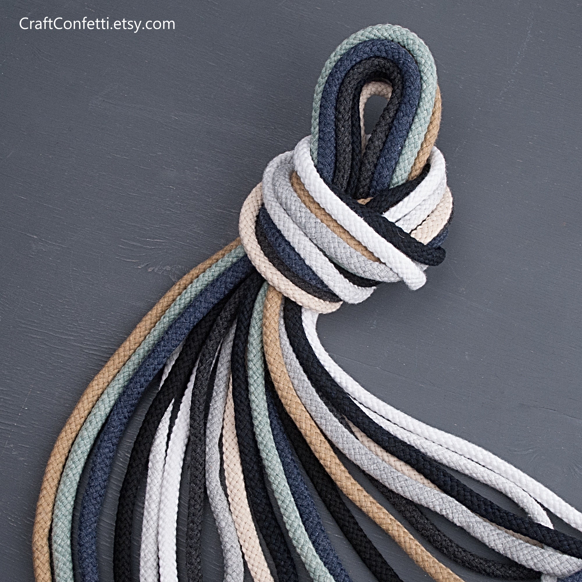 8mm Blue Braided Cotton Rope for Crafting, Home Decoration, Macrame ...