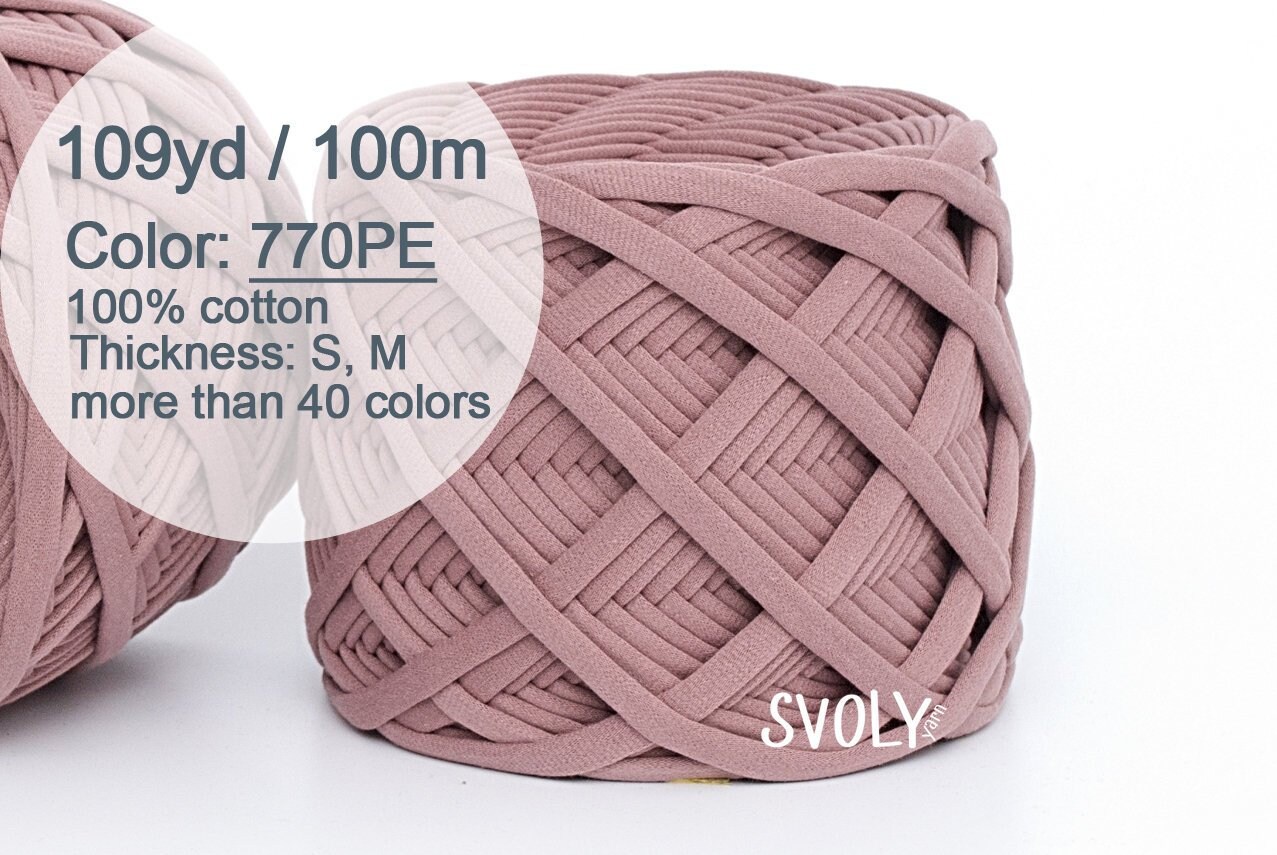 Old rose tshirt yarn 100m 109 yd Cotton fabric yarn Rug yarn Etsy