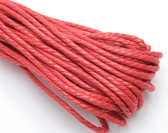 2mm Red twisted cotton cord 10yds. Red cord for Gift wrapping, Macrame cord, crafting / 30ft = 10yd = 9m