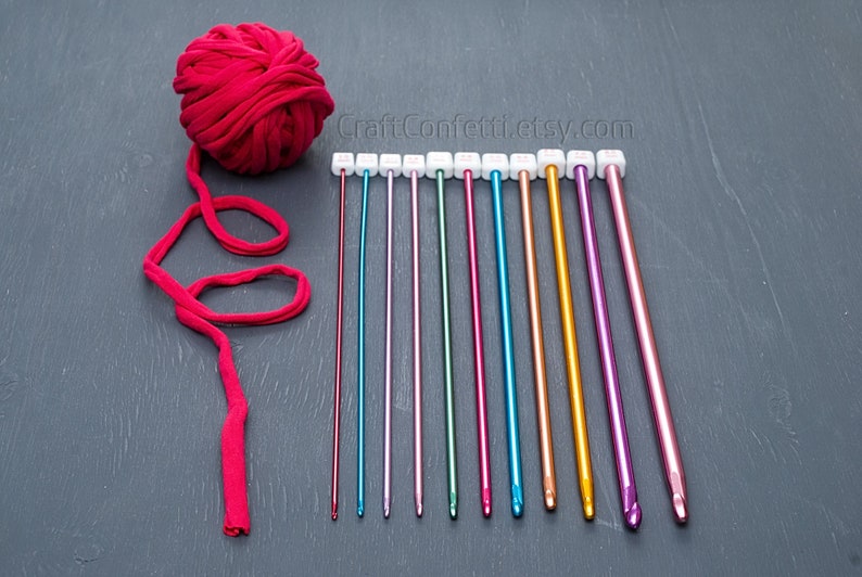 Tunisian/afghan Hook Set of 11 Crochet Hooks From 2 Mm to 8 Etsy