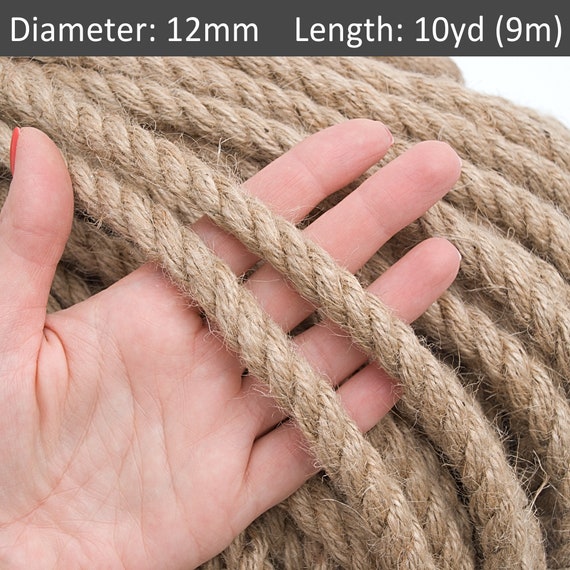 Buy 12mm Twisted Jute сord 30ft, Decorative Thick Rope, Wall