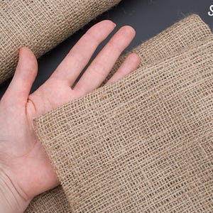 Jute fabric by the yard, Natural sackcloth, Organic jute sheet, Burlap fabric, Jute material for home decor, Bags / Sold by half yard image 3