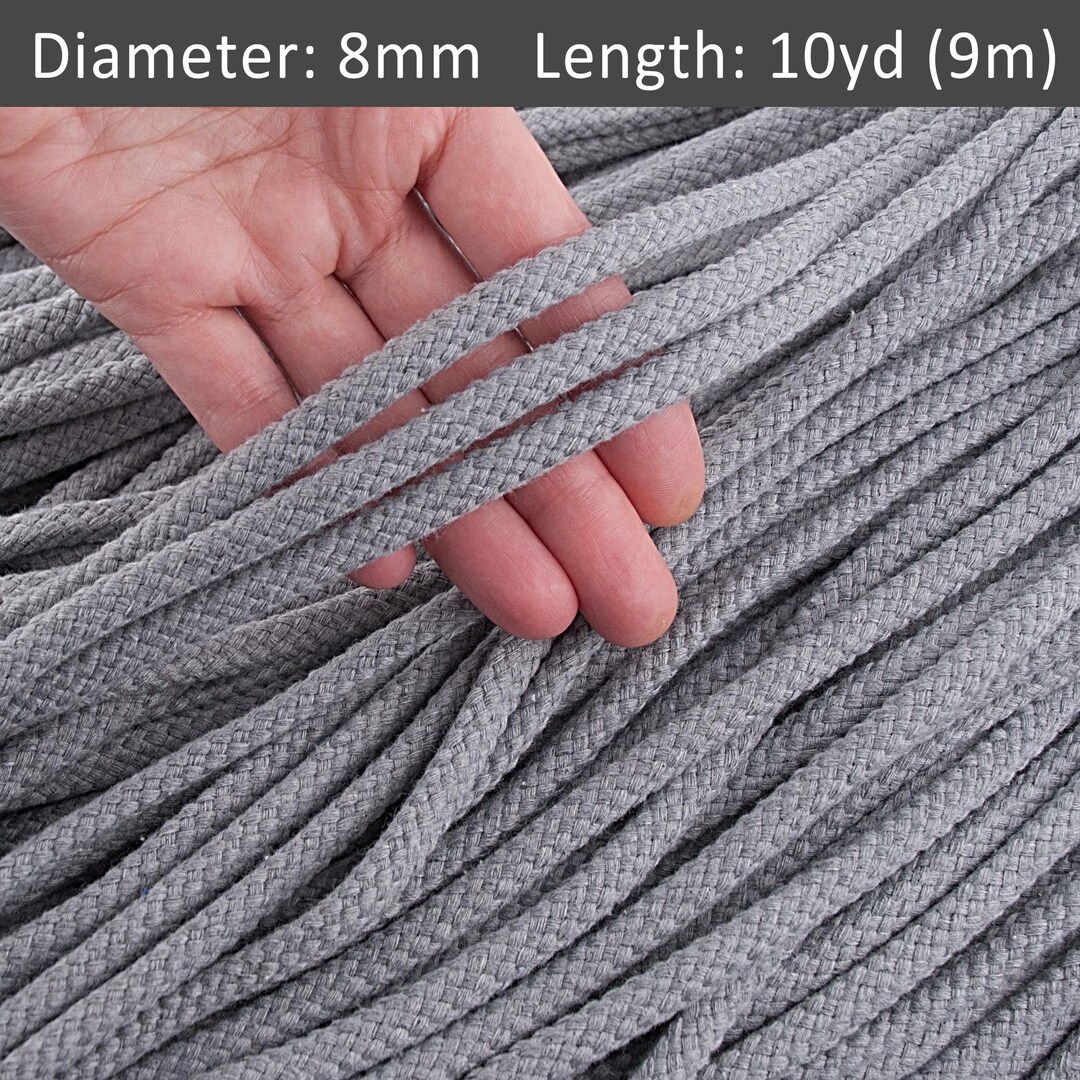 8mm Heavenly Gray Cotton Rope. Cord for DIY, Macrame Wall Art ...