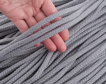 8mm Heavenly gray cotton rope. Cord for DIY, Macrame wall art, drawstring, Bags Accessories, Crafting / 30ft = 10yds = 9m