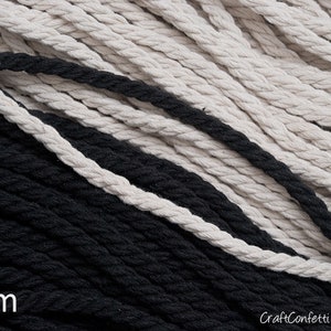 8mm Black cotton rope 10yds, Black cotton twisted rope, Cotton twisted rope, Home decor rope, Macrame rope / 30ft 10yd 9m image 7