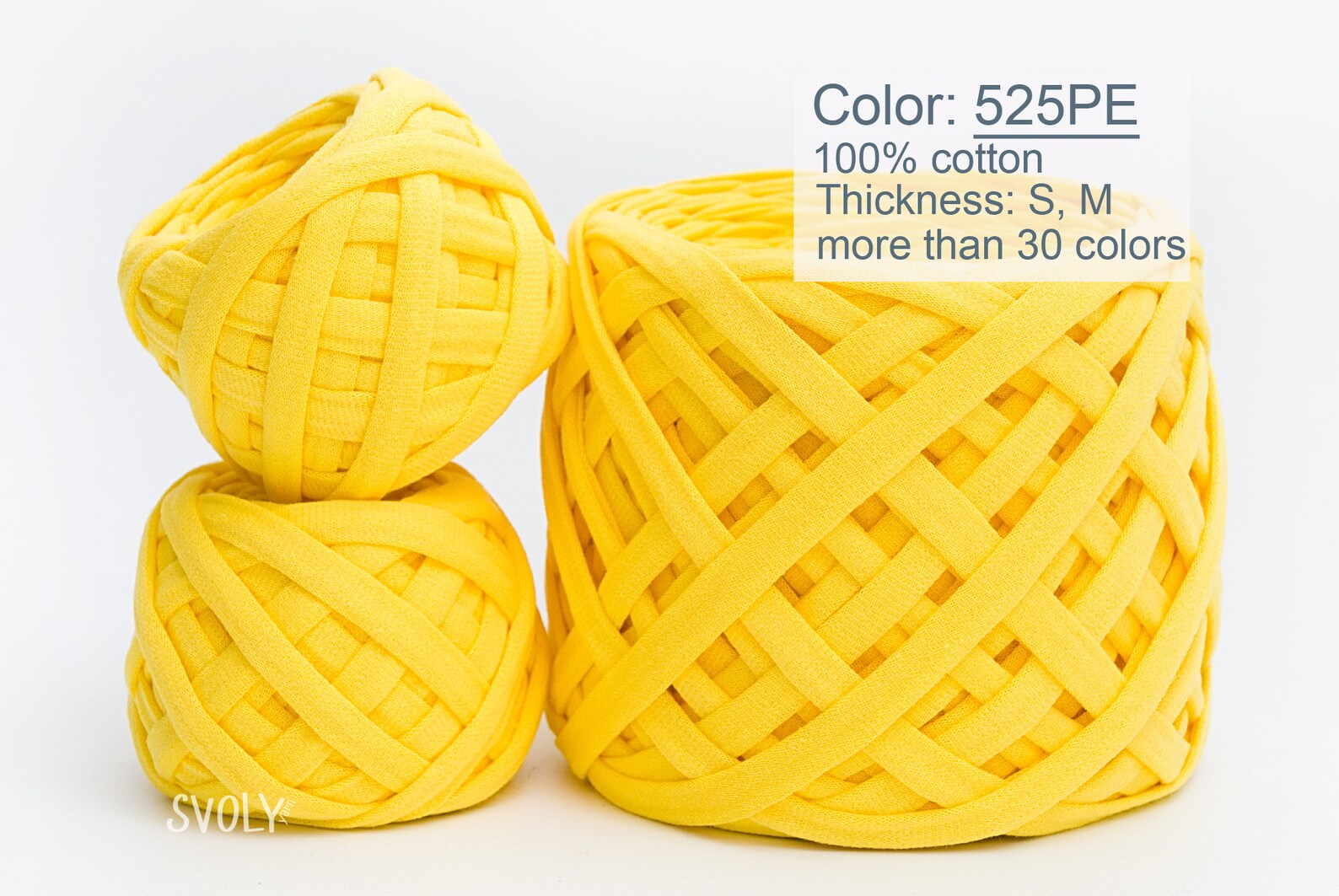 Sunny yellow Tshirt yarn Crochet fabric yarn Cotton textile Etsy
