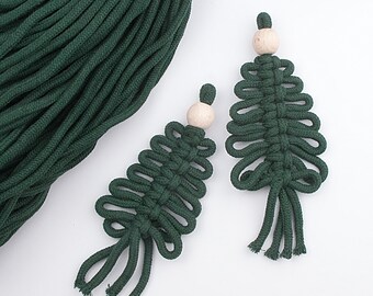 5mm Emerald Green Braided Cord 10yards. Cotton Soft Rope for Craft