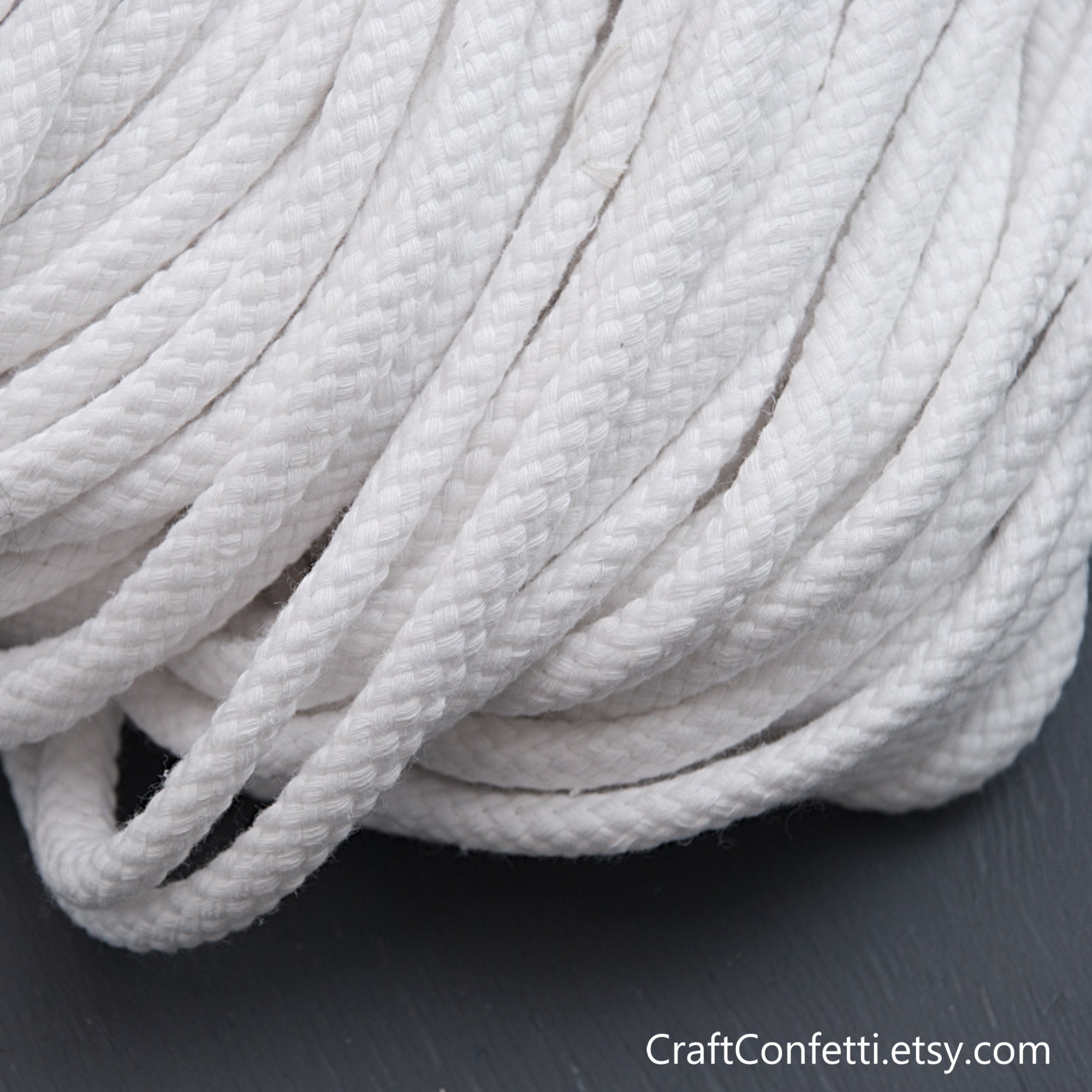 Cordon En Coton Épais 8 Mm – 10 Mètres Blanc Doux Et Résistant, Idéal Bricolage, Décoration, Jardinage Et Artisanat