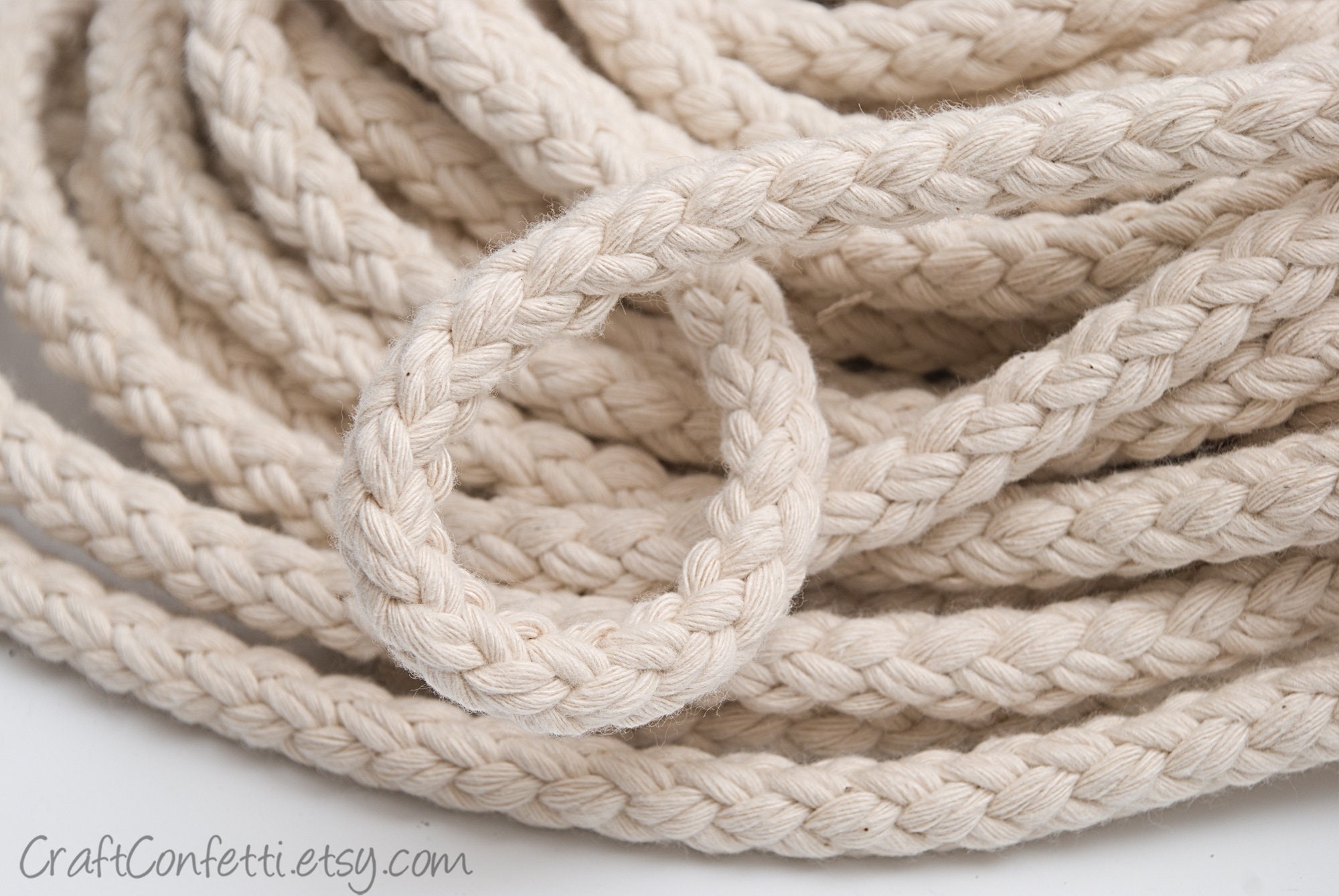 Thick Cotton Braided Rope 13mm, Natural Thick Rope, Handle for Bag