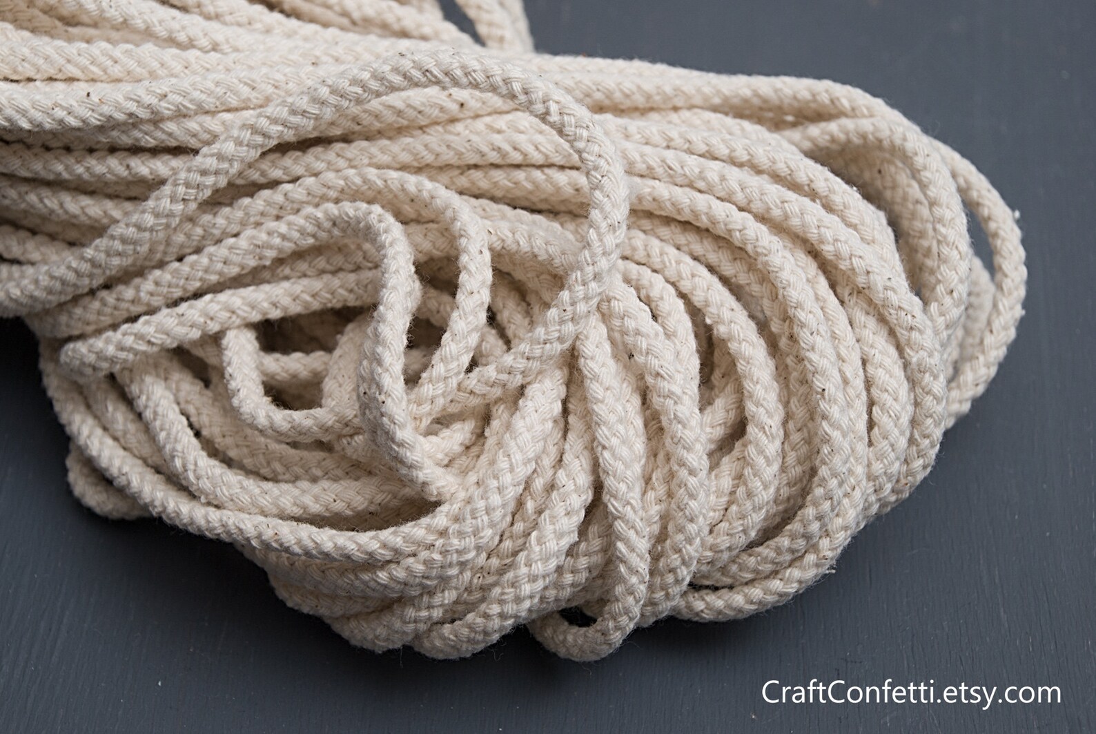 5mm Ivory Macrame Cord 30ft Natural Color Braided Cord 100% - Etsy