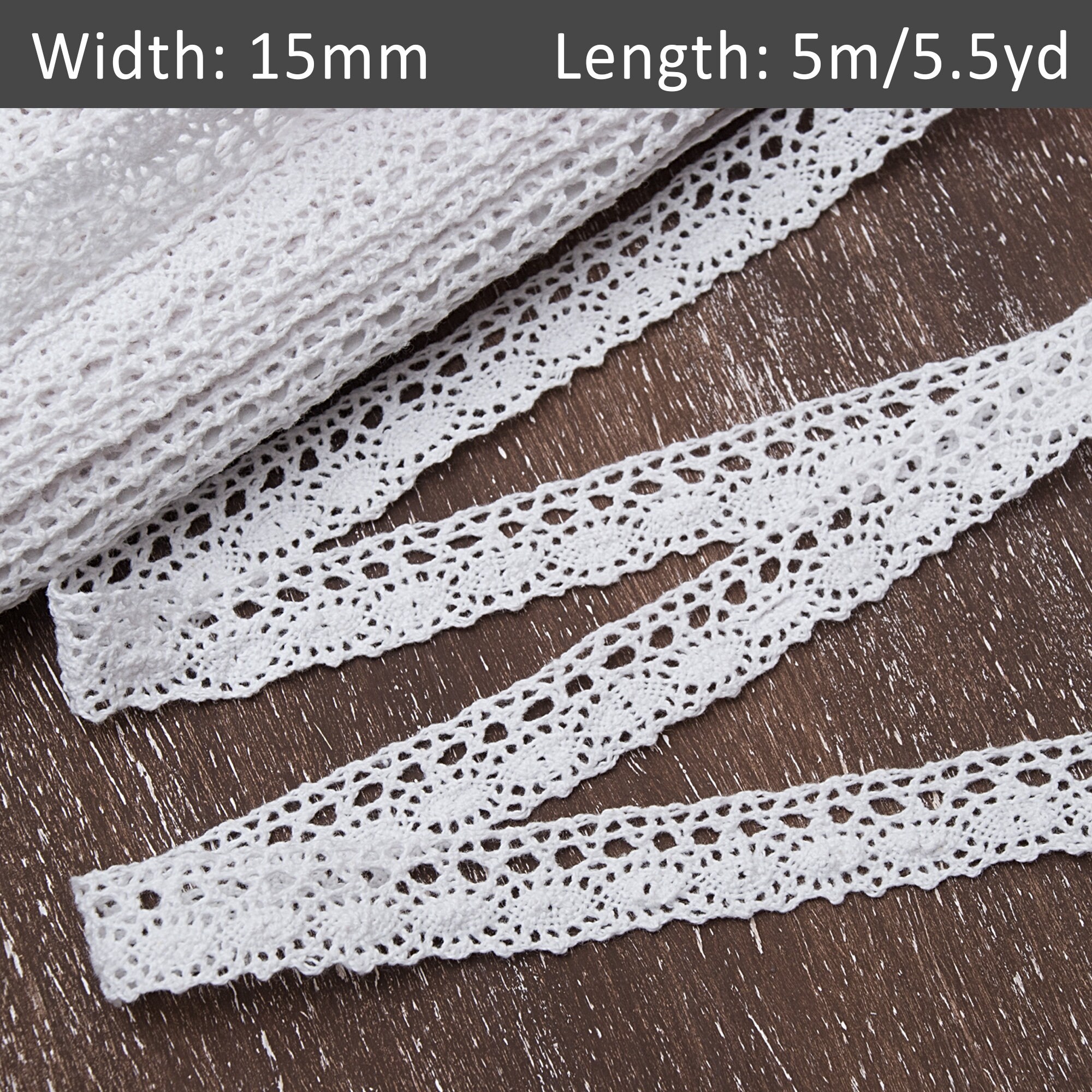 White Cotton Crocheted Lace Trim - 17mm, 5m - Etsy