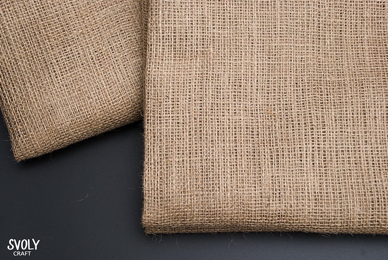 Jute fabric by the yard, Natural sackcloth, Organic jute sheet, Burlap fabric, Jute material for home decor, Bags / Sold by half yard image 4