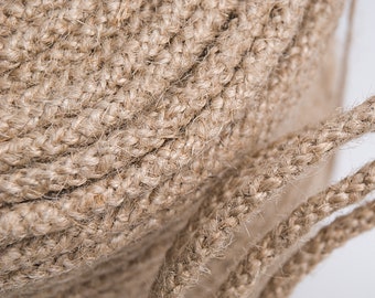 6mm Braided jute cord, Burlap jute rope, Plain twine, Macrame home decor cord, Craft cording, Vintage jute cord  / 30ft = 10yd = 9m