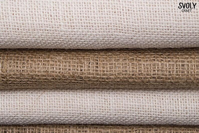 Jute fabric by the yard, Natural sackcloth, Organic jute sheet, Burlap fabric, Jute material for home decor, Bags / Sold by half yard image 10