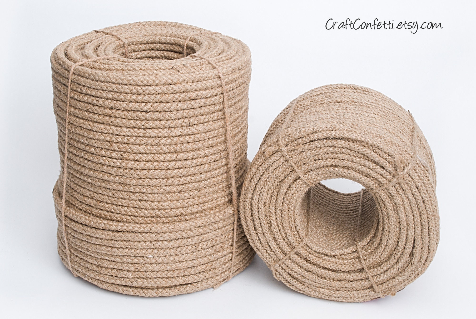 Ivory Cotton Rope 7mm. Macrame Braided Cord Accessories. 