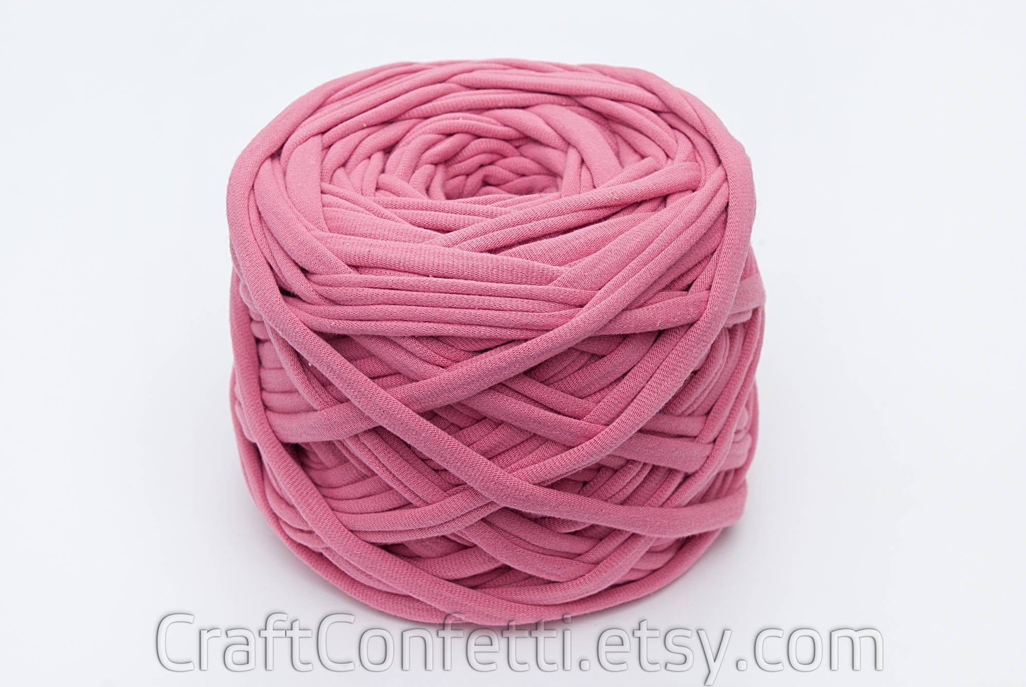 Fuchsia tshirt yarn. Soft cotton fabric yarn. Knitting chunky Etsy