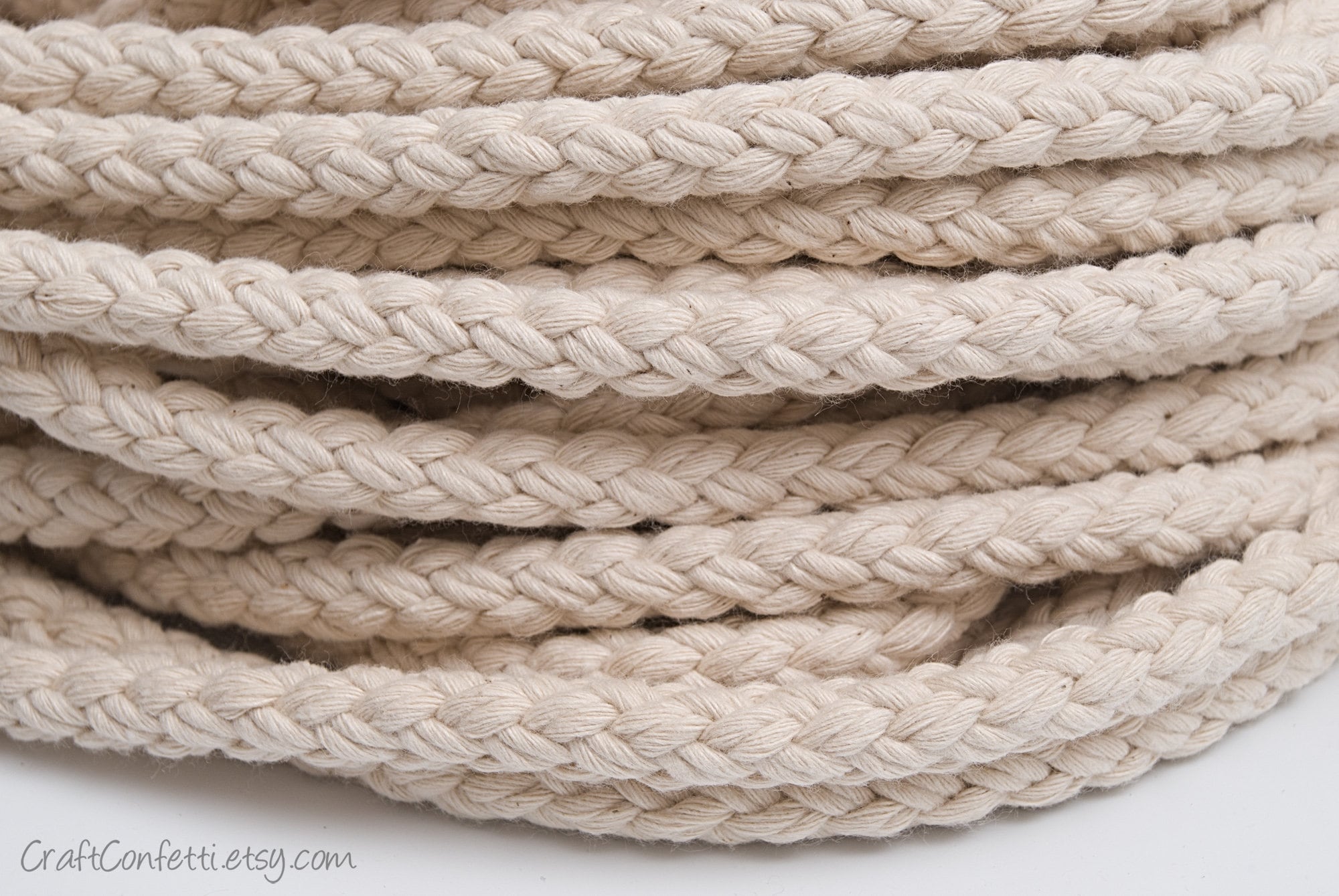 Thick Cotton Braided Rope 13mm, Natural Thick Rope, Handle for Bag, Natural  Color Cord, Interior Craft Supplies Decor / 15ft 5yd4.6m 