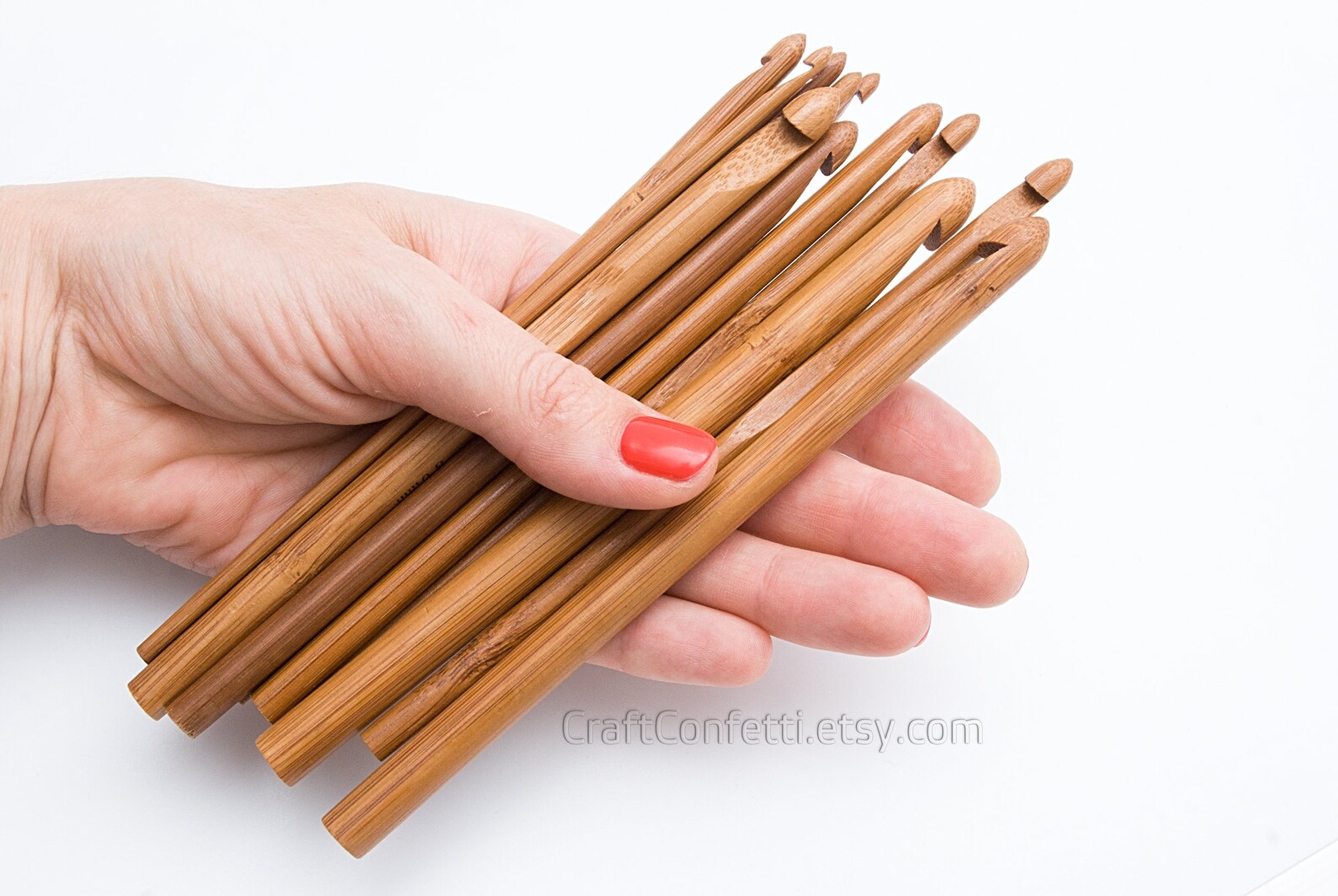 Wooden Crochet Hook Set of 12 Pcs Bamboo Crochet Hooks Inline Etsy