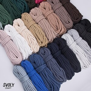 Cordón trenzado blanco de 5 mm. Materiales para manualidades. Cuerda para tejido artístico, cuerda para macramé. Cordón natural para coser. Cordón de algodón suave con cordón ajustable / 9 m imagen 12