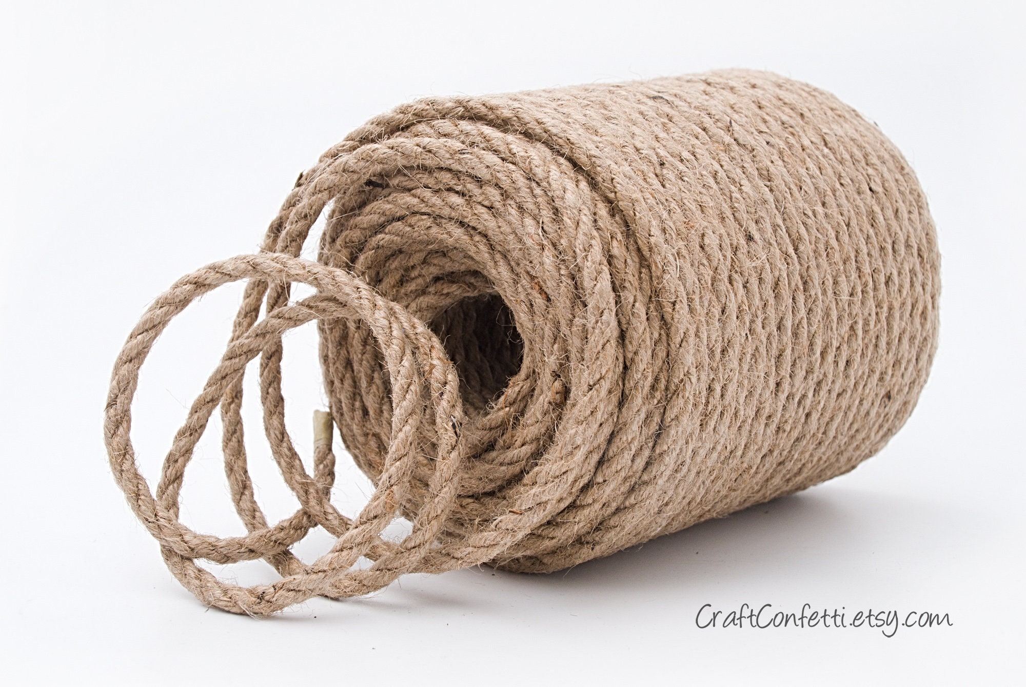 Jute twisted cord 6mm. Wholesale jute rope. Natural rope Plain Etsy