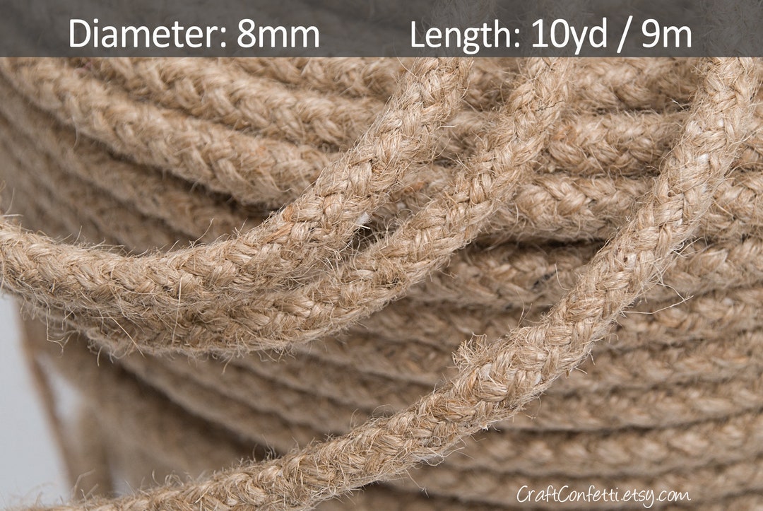 8mm Braided Jute Rope Burlap Jute Rope Raw Jute Rope Home Etsy