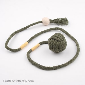 Eco-friendly cat toy, Macrame toy to hunt, Monkey Fist rope toy, Handmade pet toy ball, Rope training toy , Chasing toy