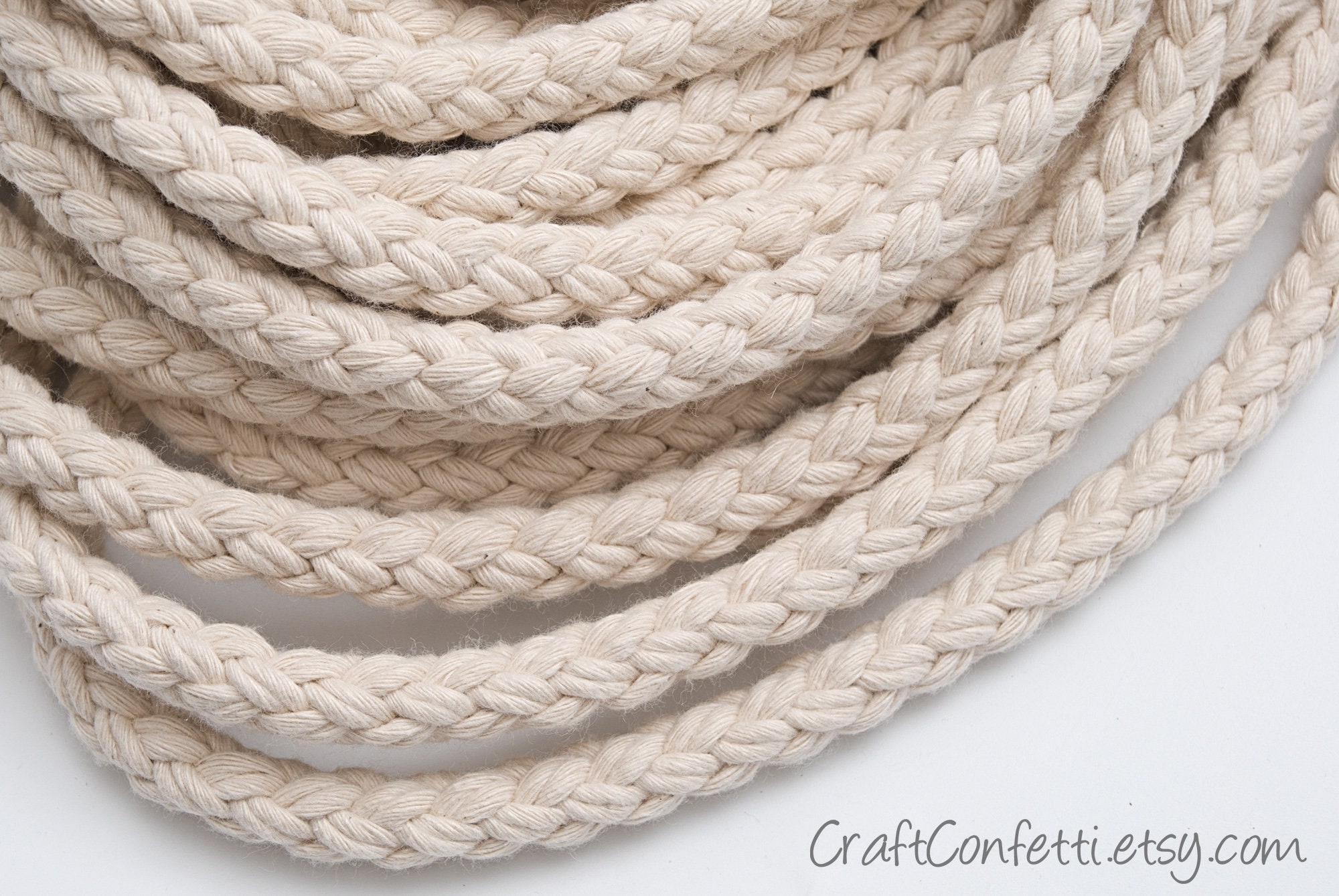 KnottyCord  Cotton Tight Rope Braided Cord (25m, 8mm) Twine