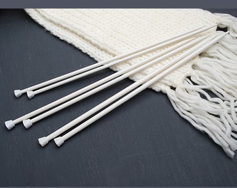 Aluminum knitting needles 6 7 8 9 10mm, Lightweight Single point knitting needles, Metallic needles, Varied sizes Yarn needles,
