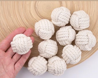4cm Macrame knot set 10pcs, Table decor, Monkey fist knot, Table card holder, Beach party favor, Wedding decor, Home decor / ø 4cm = 1 9/16"