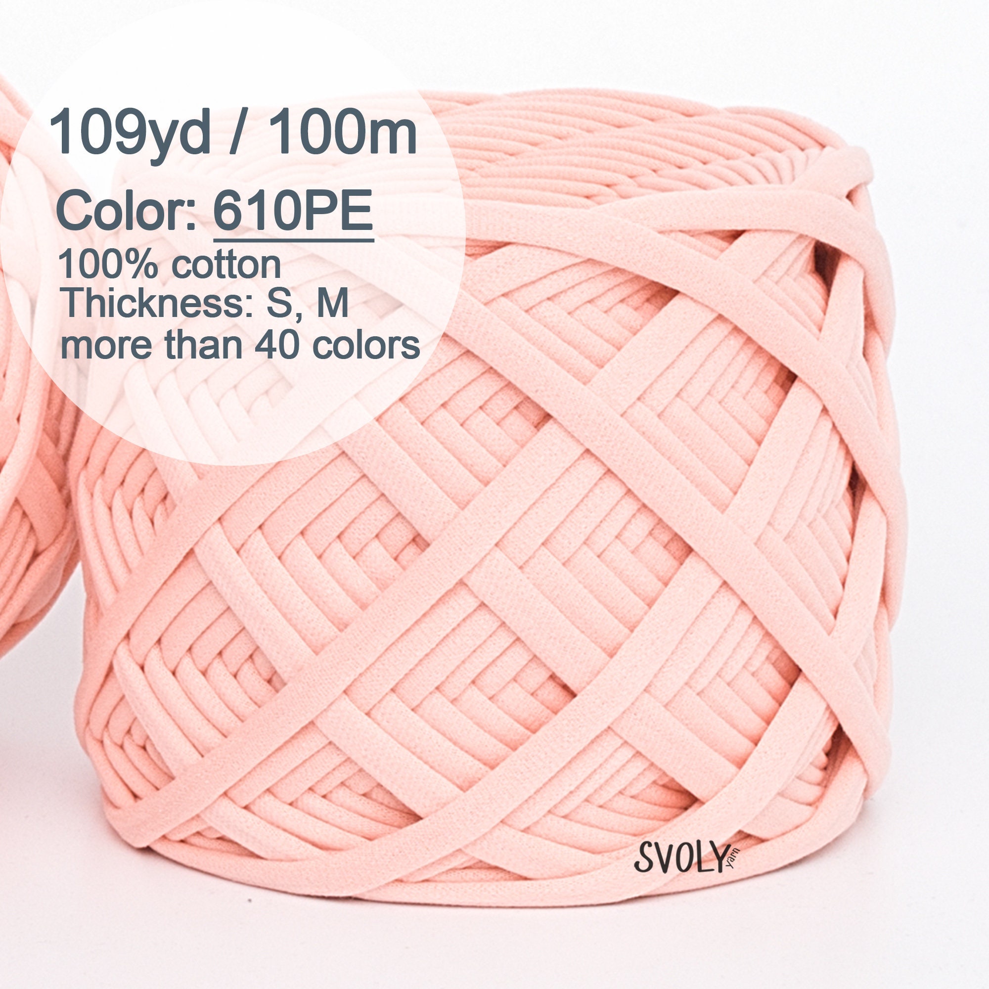 T-shirt Yarn, Premium T-shirt Yarn. 7mm-9mm Thickness, 100 Meters/ 109  Yards .t-shirt Yarn, Jersey Fabric Yarn. Tshirt Yarn. 