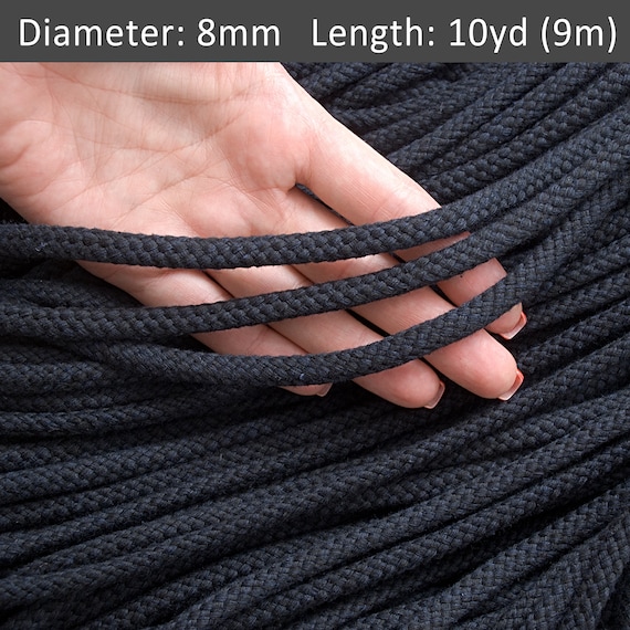 8mm Navy Blue Cotton Rope 30ft Drawstring Rope Braided Home