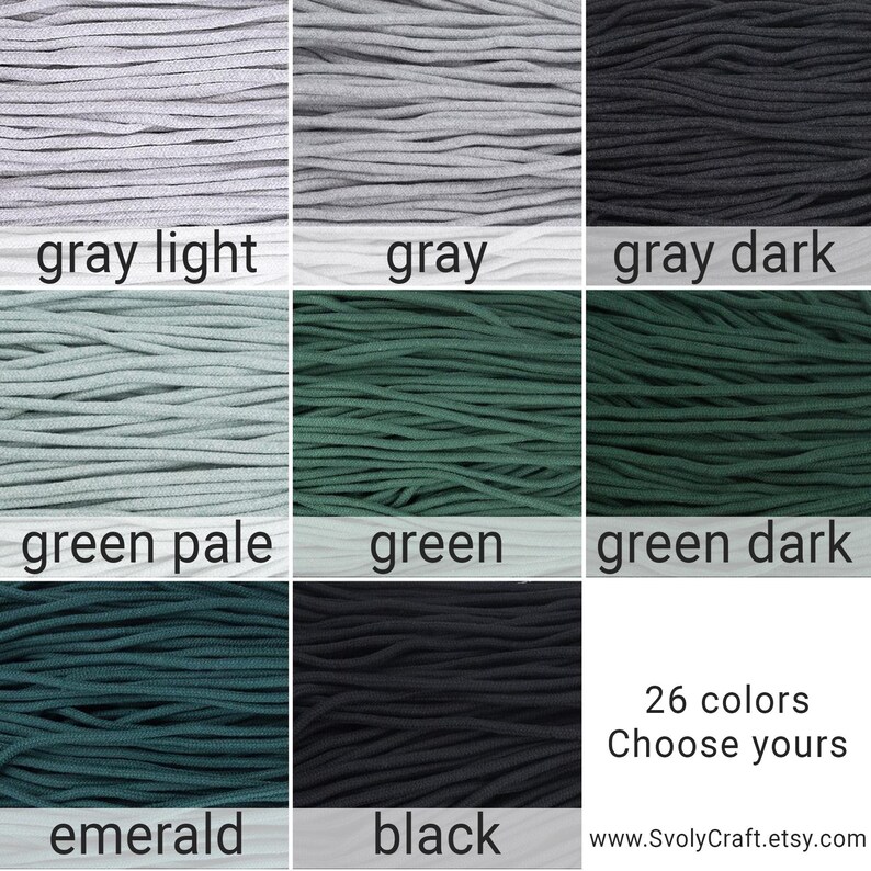 Cordón trenzado blanco de 5 mm. Materiales para manualidades. Cuerda para tejido artístico, cuerda para macramé. Cordón natural para coser. Cordón de algodón suave con cordón ajustable / 9 m imagen 6