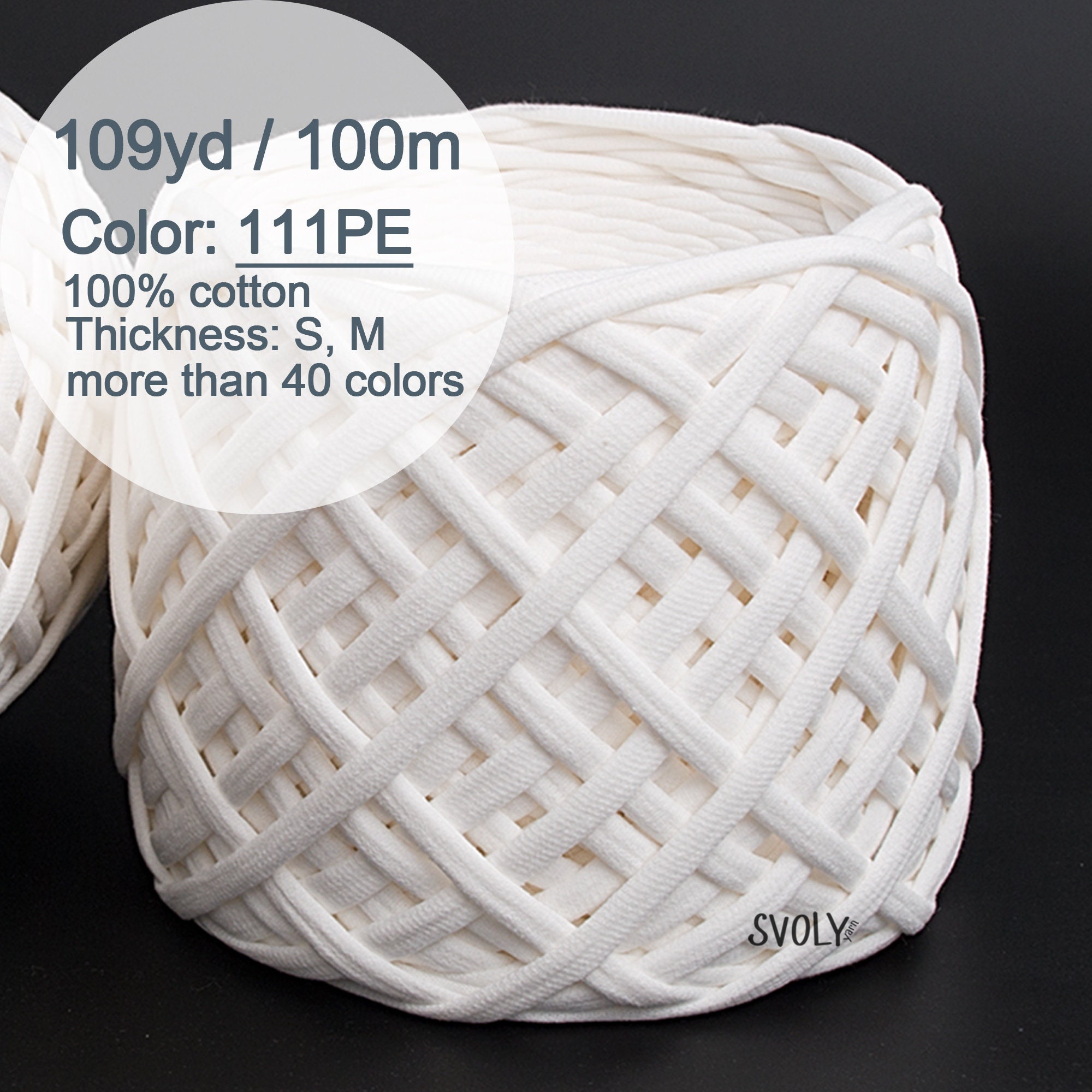 T-shirt Yarn 7-9mm 109yds or 100m for Crochet and Knitting Basket