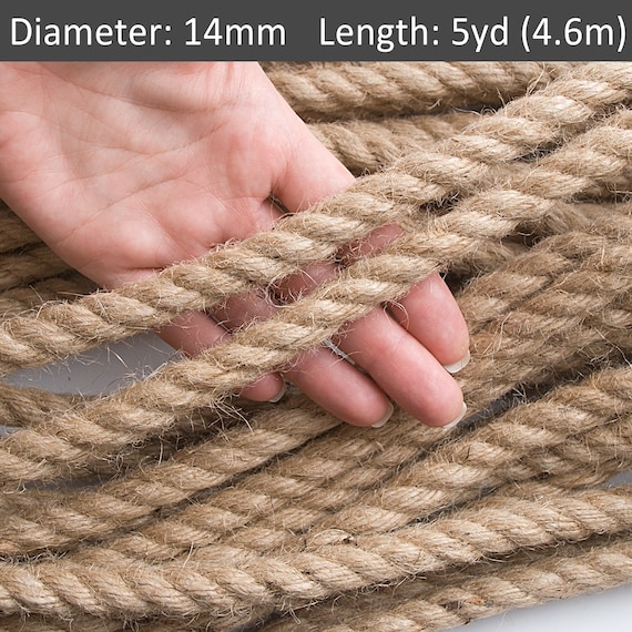 14mm Twisted Jute сord 15ft, Decorative Thick Rope, Wall Hanging Crafting,  Nautical Decor, Beach House Rope / 15ft 5yd 4.6m -  Canada