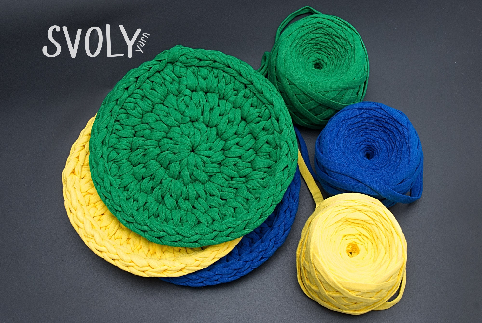 Sunny yellow Tshirt yarn Crochet fabric yarn Cotton textile Etsy