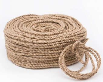 Cuerda de yute trenzada de 10 mm, cuerda de yute de arpillera, cuerda de yute natural, decoración para colgar en la pared, juguetes decorativos rústicos para mascotas, manualidades / 30 pies Cuerda de yute trenzada de 10 mm, cuerda de yute de arpillera, cuerda de yute natural, decoración para colgar en la pared, juguetes decorativos rústicos para mascotas, manualidades / 30 pies