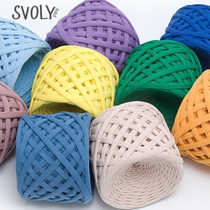 T-shirt yarn 7-9mm 109yds or 100m for crochet and knitting basket, rug, carpet. Chunky 100% cotton yarn, Highest quality fabric yarn gift