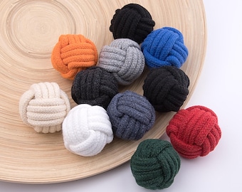 4cm Monkey Fist set of 10pcs. Various-colored Macrame Knots for Home & office decor, Table card holders for nautical weddings or events.